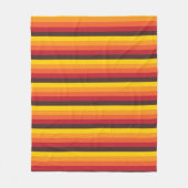Cooles Retro 70er Streifen-orange Gelb-Rot Fleecedecke (Vorderseite)