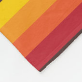 Cooles Retro 70er Streifen-orange Gelb-Rot Fleecedecke (Ecke)