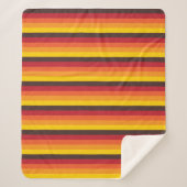 Cooles Retro 70er Streifen-orange Gelb-Rot Sherpadecke (Vorderseite)