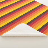 Cooles Retro 70er Streifen-orange Gelb-Rot Sherpadecke (3/4)
