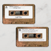 Cooles Retro 80er-Gold-Glitzer-Kassettenbandband Visitenkarte (Vorne/Hinten)