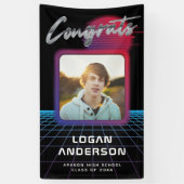 Cooles Retro 80er Synthwave New Wave Grad Party Banner (Vertikal)