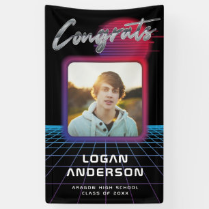 Cooles Retro 80er Synthwave New Wave Grad Party Banner