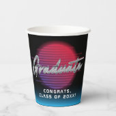 Cooles Retro 80er Synthwave New Wave Grad Party Pappbecher (Rückseite)