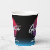 Cooles Retro 80er Synthwave New Wave Grad Party Pappbecher (Links)