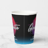 Cooles Retro 80er Synthwave New Wave Grad Party Pappbecher (Rechts)