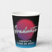 Cooles Retro 80er Synthwave New Wave Grad Party Pappbecher (Vorderseite)