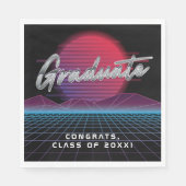 Cooles Retro 80er Synthwave New Wave Grad Party Serviette (Vorderseite)