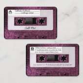 Cooles Retro 80's Pink Glitzer Kassettenband Mixta Visitenkarte (Vorne/Hinten)