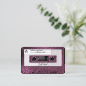 Cooles Retro 80's Pink Glitzer Kassettenband Mixta Visitenkarte (Stehend Vorderseite)