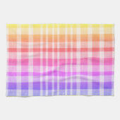 Cooles Retro Blau Gelb Rosa Textur Kariertes Muste Geschirrtuch (Horizontal)