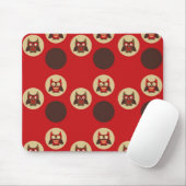 Cooles retro Eulen- u. Kreismuster Mousepad (Mit Mouse)