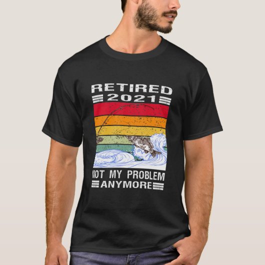 Cooles Retro Fishing Retirement Geschenk 2021 T-Shirt (Vorderseite)