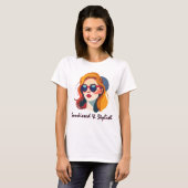 Cooles Retro-Frauenportrait T-Shirt (Vorne ganz)