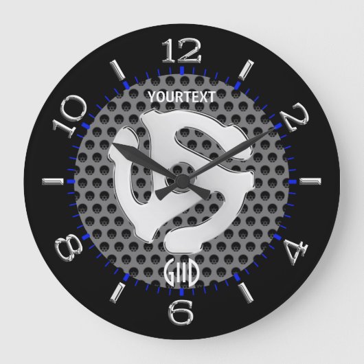 COOLES Retro-Gelb-45-DistanzdJ-Dial Große Wanduhr (Vorderseite)