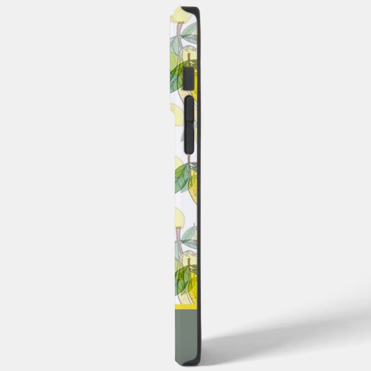 Cooles Retro-Gelbes Schwarzlemonenmuster Case-Mate iPhone Hülle (Rückseite / Links)