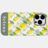 Cooles Retro-Gelbes Schwarzlemonenmuster Case-Mate iPhone Hülle (Rückseite (Horizontal))