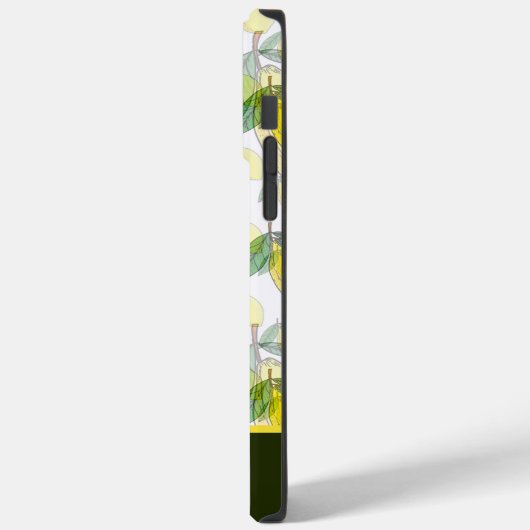 Cooles Retro-Gelbes Schwarzlemonenmuster Case-Mate iPhone Hülle (Rückseite / Links)