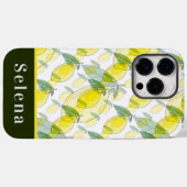 Cooles Retro-Gelbes Schwarzlemonenmuster Case-Mate iPhone Hülle (Rückseite (Horizontal))