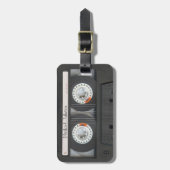Cooles retro Kassette Mischungband Gepäckanhänger (Vorderseite vertikal)