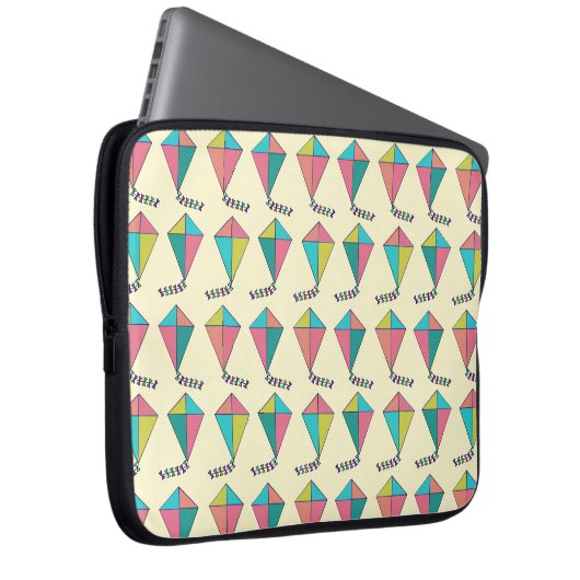 Cooles Retro Kite Muster Laptopschutzhülle (Vorne Rechts)