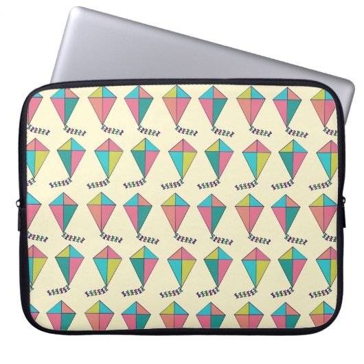 Cooles Retro Kite Muster Laptopschutzhülle (Vorderseite)