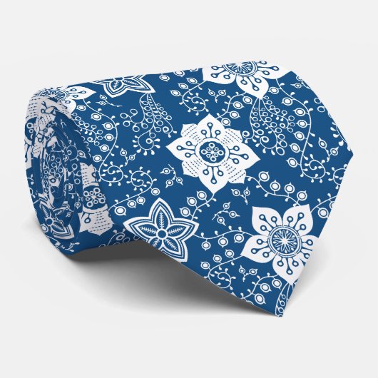 Cooles Retro Modern Funky Blume Muster Krawatte (Gerollt)