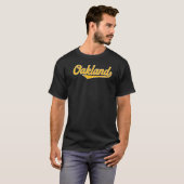 Cooles Retro Oakland 1970er Wordmark Script T-Shirt (Vorne ganz)