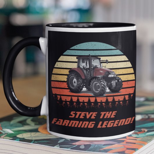 Cooles Retro-Personalisiert-Bauernledertraktor Tasse