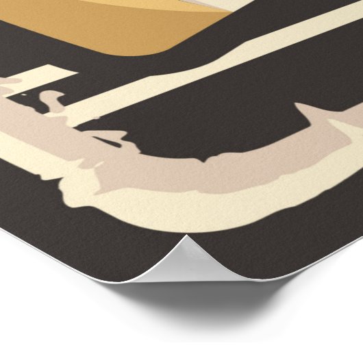 cooles Retro-Pizzaessen Poster (Ecke)