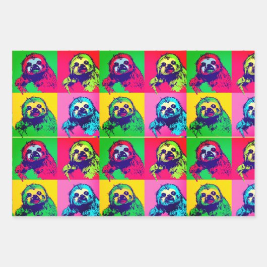 Cooles Retro-Popart-Papier Geschenkpapier Set (Vorderseite 3)