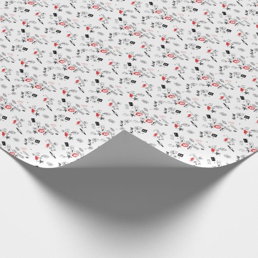 Cooles Retro Punk Rock Muster Geschenkpapier (Ecke)