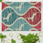 Cooles Retro rotes und blaues Handtuch (Gefaltet)