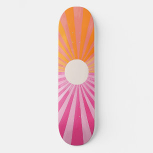 Cooles Retro-Sonnenschein-Rosa und Orangefarbenes Skateboard