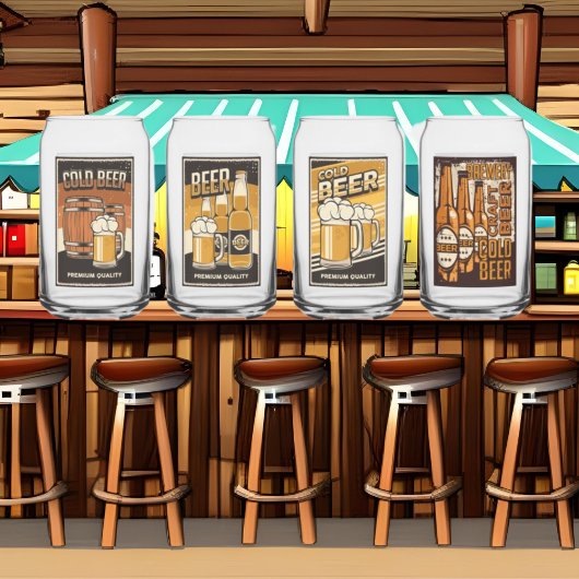 Cooles Retro-Vintage-Bier Dosenglas
