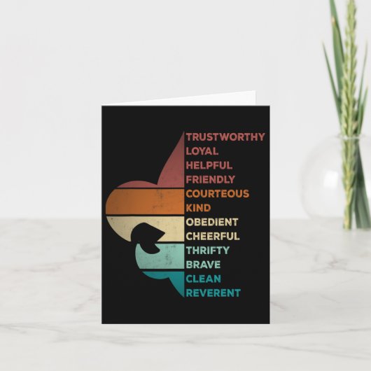 Cooles Retro-Vintages Pfadfindergesetz Karte (Vorderseite)