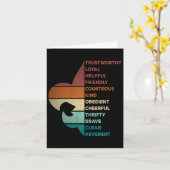 Cooles Retro-Vintages Pfadfindergesetz Karte (Gelbe Blume)