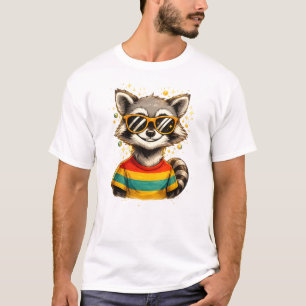 Cooles Retro-Waschbär-Cartoon-Ästhetik-Design T-Shirt