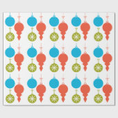 Cooles Retro Weihnachten verziert rotes Geschenkpapier (Flach)