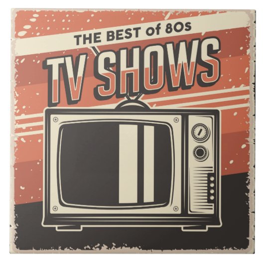 Cooles Retrofernsehen Fliese (Vorderseite)