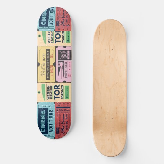 Cooles Retrogeschenk Ole cenima Eintrittskarten Kl Skateboard (Vorderseite)