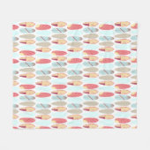 Cooles Retrorot und blaues Surfbrett Fleecedecke (Vorderseite (Horizontal))