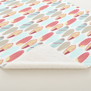 Cooles Retrorot und blaues Surfbrett  Sherpadecke