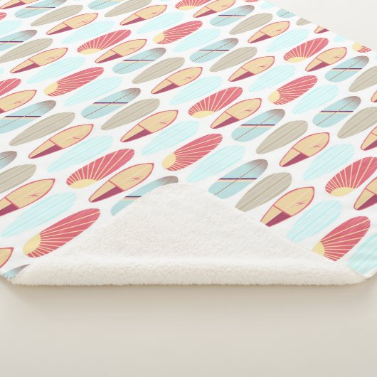 Cooles Retrorot und blaues Surfbrett  Sherpadecke (3/4)