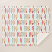 Cooles Retrorot und blaues Surfbrett  Sherpadecke (Vorderseite (Horizontal))