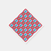 Cooles Robotermuster Jungen Geburtstag Serviette (Ecke)