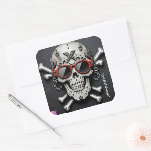 "Cooles Rock Design" Quadratischer Aufkleber
