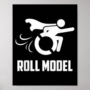 Cooles Rollenmodell _ Lustige behinderte Person Ro Poster