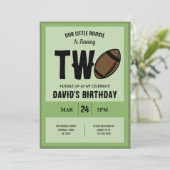 Cooles Rookie Football 2. Geburtstag Einladung (Stehend Vorderseite)