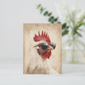 Cooles Rooster in Sonnenbrillen Illustration Postkarte (Stehend Vorderseite)